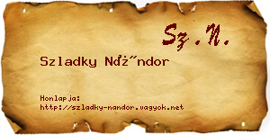 Szladky Nándor névjegykártya